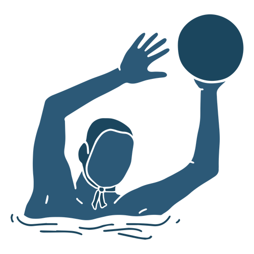 Hombre de waterpolo atrapando pelota Diseño PNG