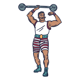 Gewichtheber Zirkus Hand gezeichnet PNG-Design