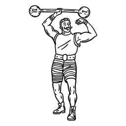 Golpe de circo de levantador de pesas Diseño PNG