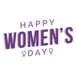 Womens day lettering happy flat PNG Design
