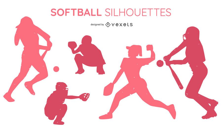 Paquete de silueta de personas de Softbol Paquete de silueta de personas de Softbol