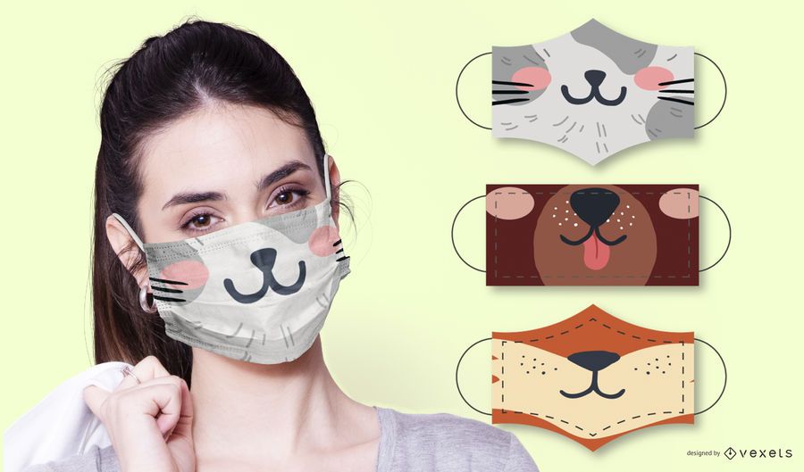 Cute animals face mask set Cute animals face mask set