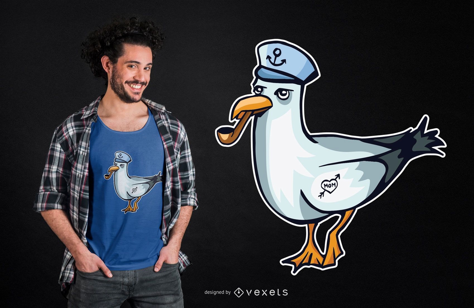Sailor Seagull T-shirt Design