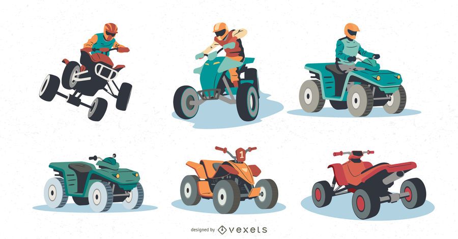 conjunto de ilustração quadriciclo conjunto de ilustração quadriciclo