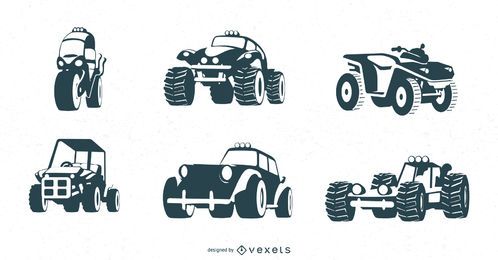 all-terrain vehicles black set