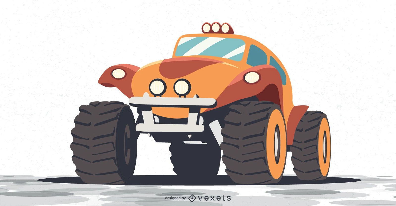 ilustração de monster truck laranja