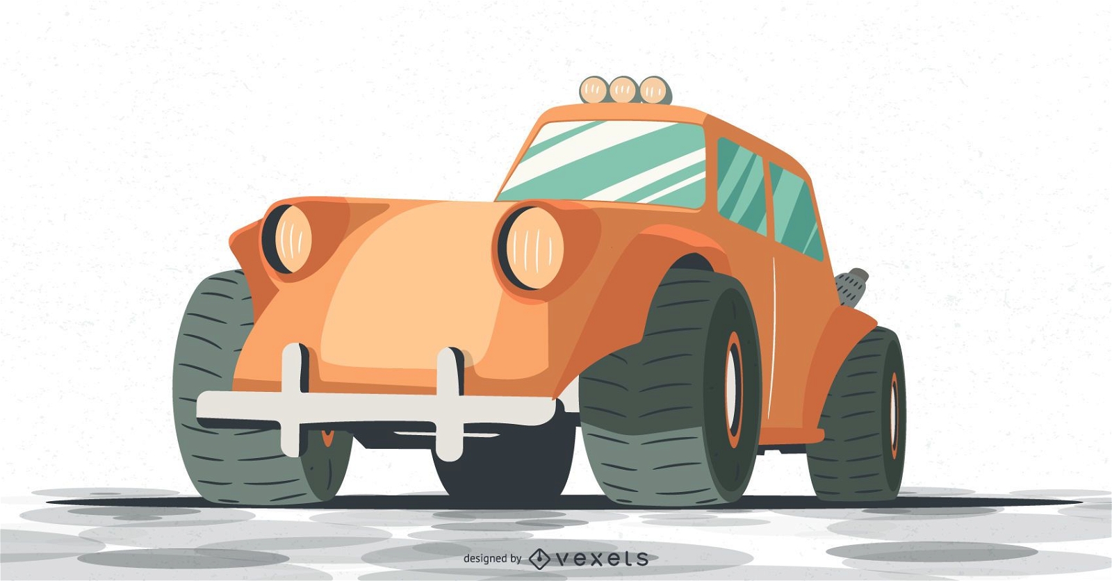 ilustra??o laranja rally buggy