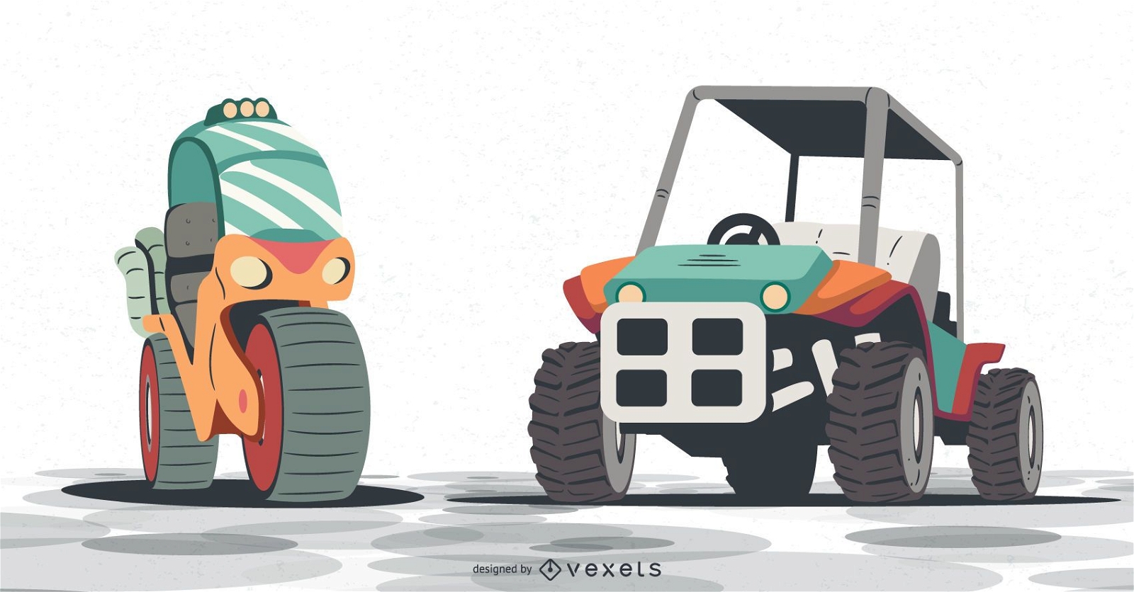 orange Rallye Fahrzeuge Illustration