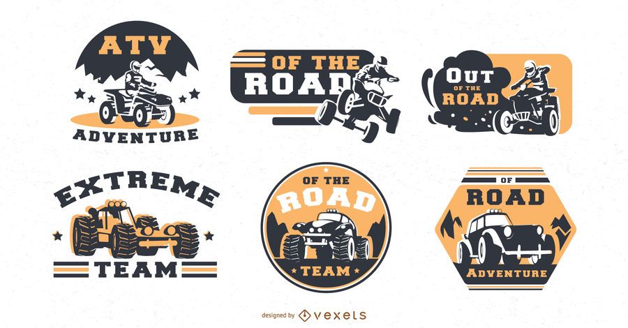 atv road badges set atv road badges set