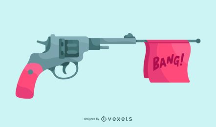 Bang toy gun illustration