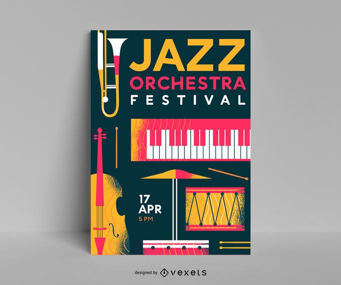 Jazz orchestra festival poster template Jazz orchestra festival poster template
