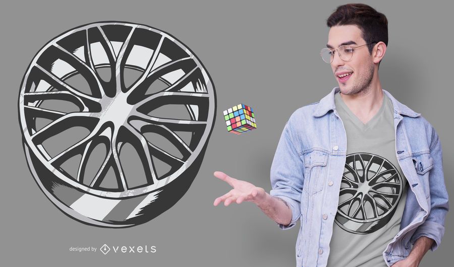 Design de camiseta de aro de carro Design de camiseta de aro de carro