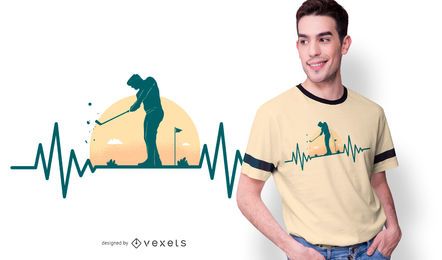 Golf Hearbeat T-shirt Design Golf Hearbeat T-shirt Design