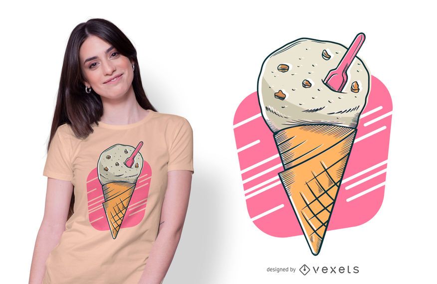 Cookie Ice Cream T-shirt Design Cookie Ice Cream T-shirt Design