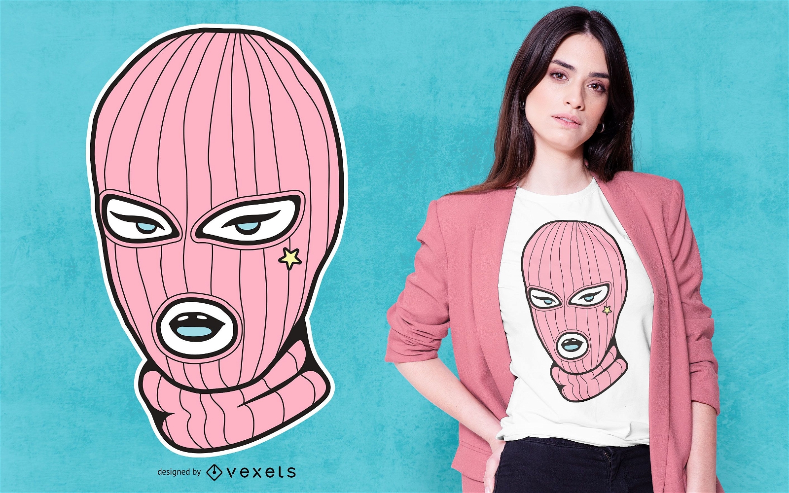 Pink Ski Mask T-shirt Design