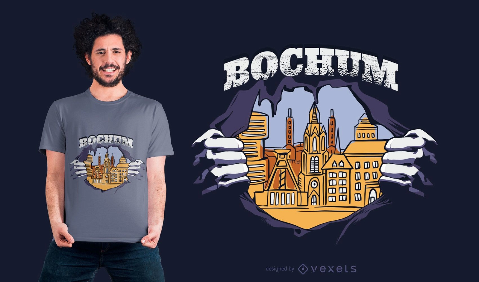 Diseño de camiseta de la ciudad de Bochum