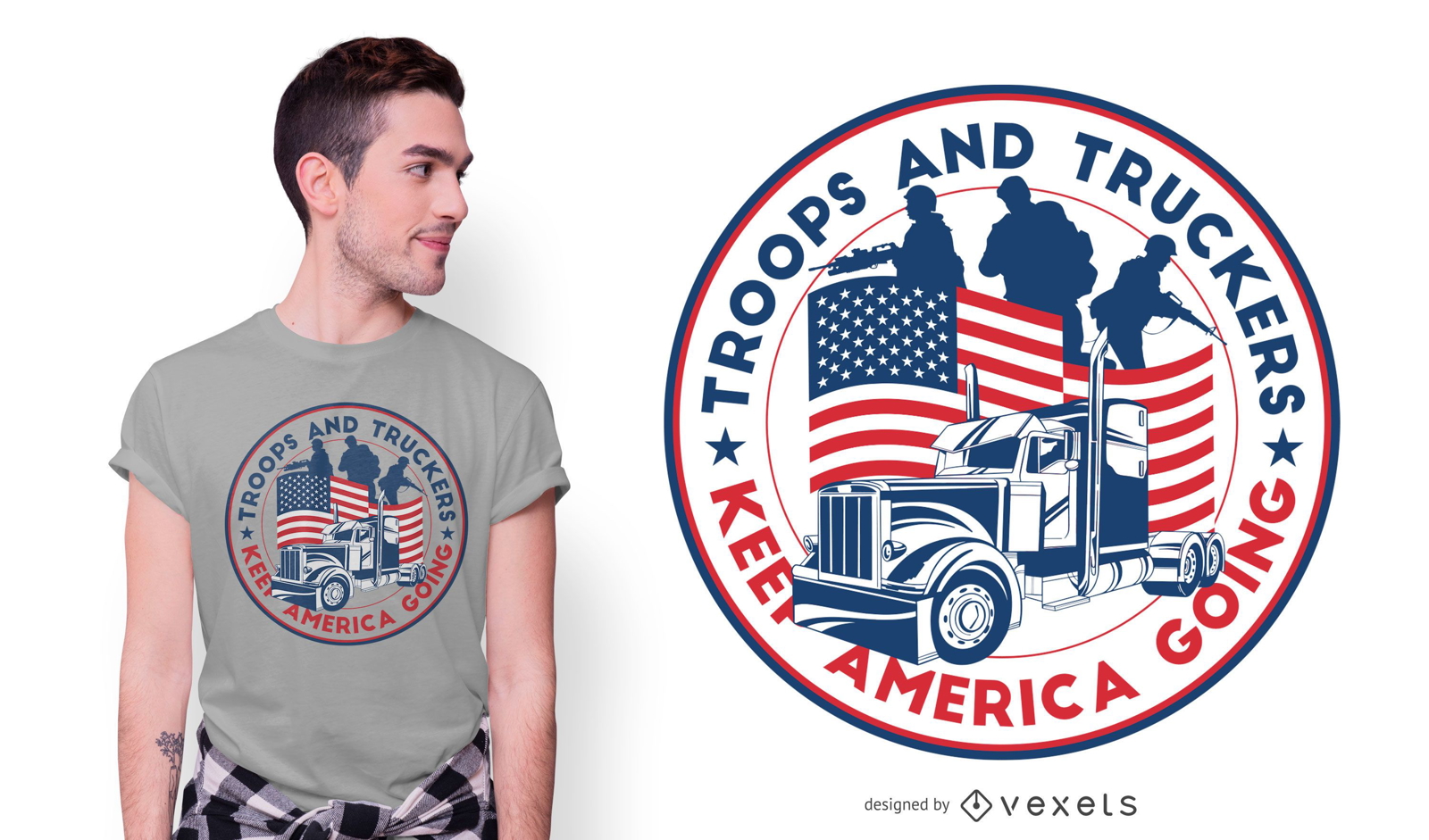 American Truckers T-Shirt Design