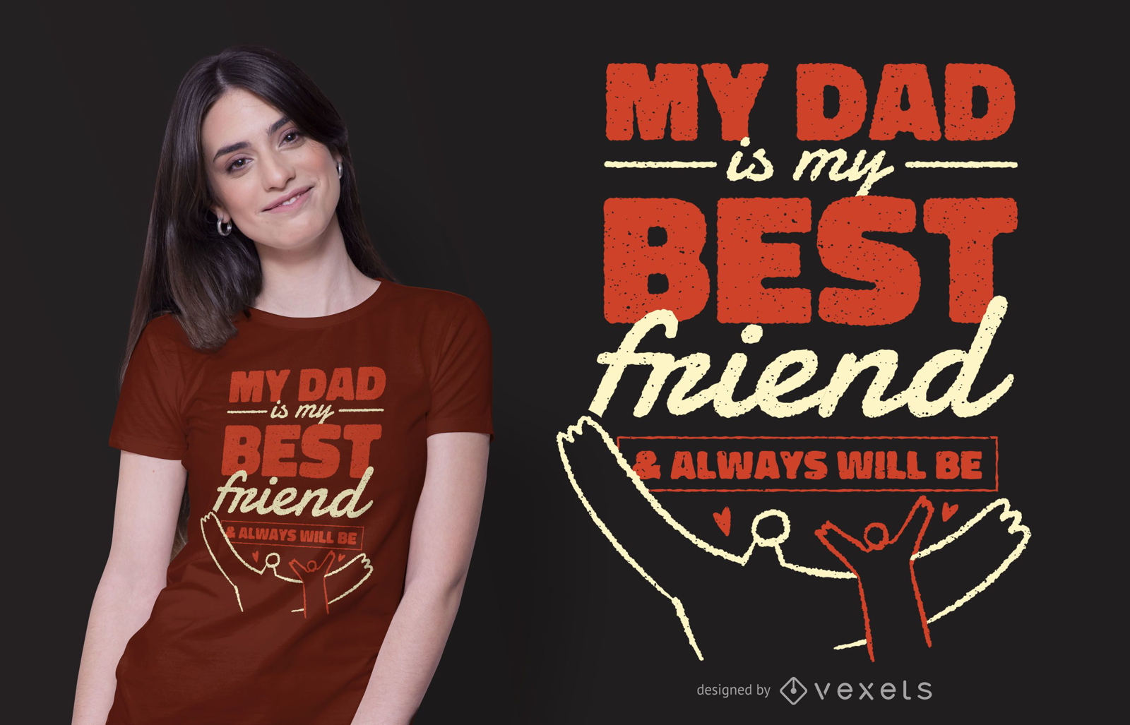 Design de t-shirt de cita??o do melhor amigo do pai
