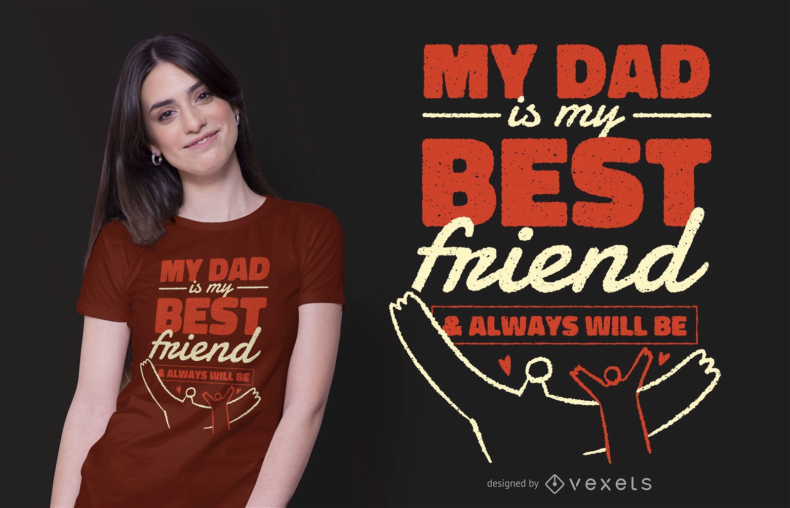 Diseño de camiseta de cita de papá mejor amigo