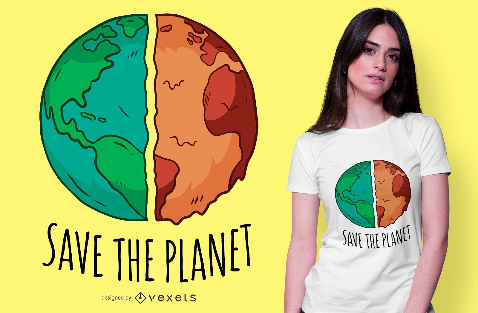Diseño de camiseta Save The Planet