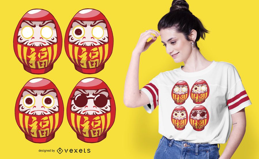 Daruma Sunglasses T-shirt Design Daruma Sunglasses T-shirt Design