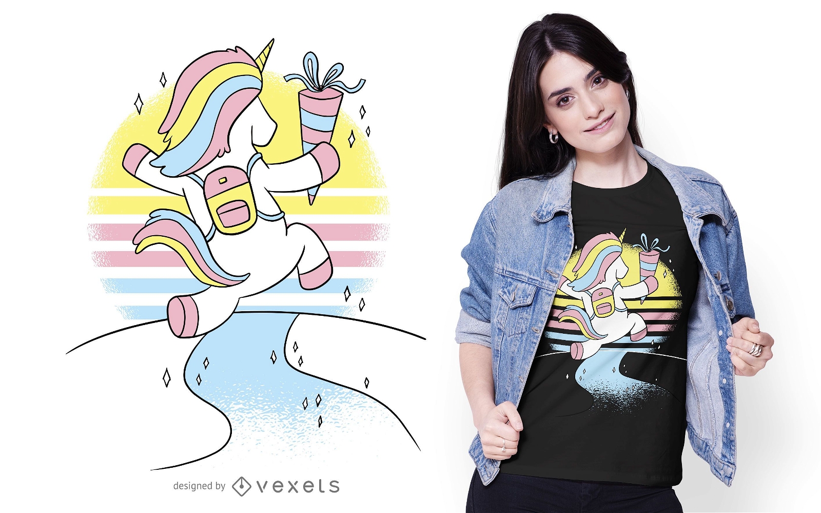 Happy Unicorn T-shirt Design