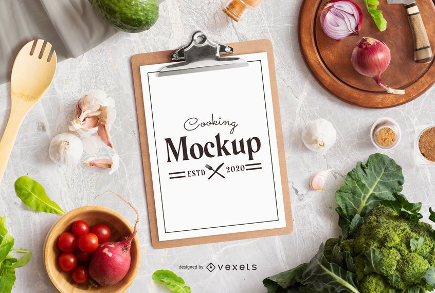 Cooking clipboard mockup composition Cooking clipboard mockup composition