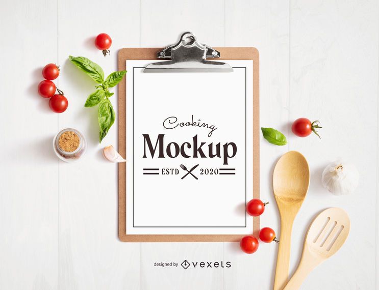 Cooking Elements Clipboard Mockup Cooking Elements Clipboard Mockup