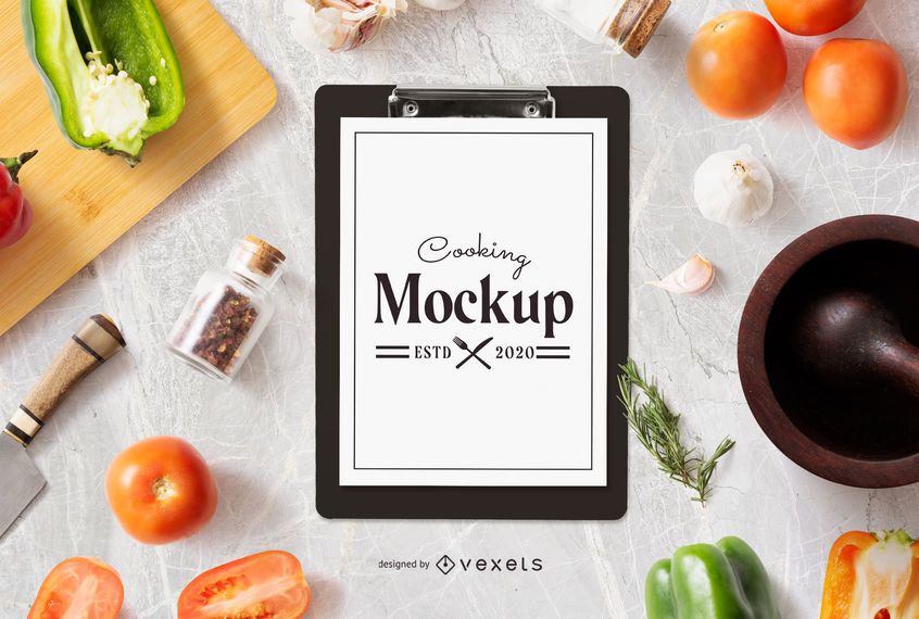 Cooking Composition Clipboard Mockup Cooking Composition Clipboard Mockup