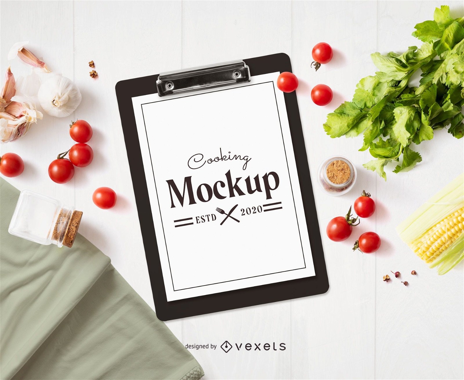 Inclined Clipboard Mockup Composition