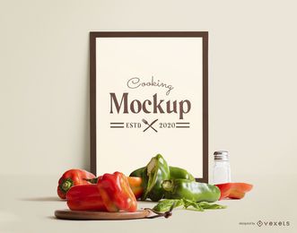 Composición de verduras de maqueta de marco