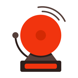 Campana de alarma colorida plana Diseño PNG
