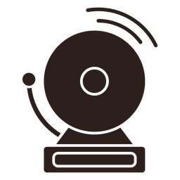 Campana de alarma silueta plana Diseño PNG