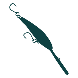 Köder locken zwei Haken Silhouette PNG-Design