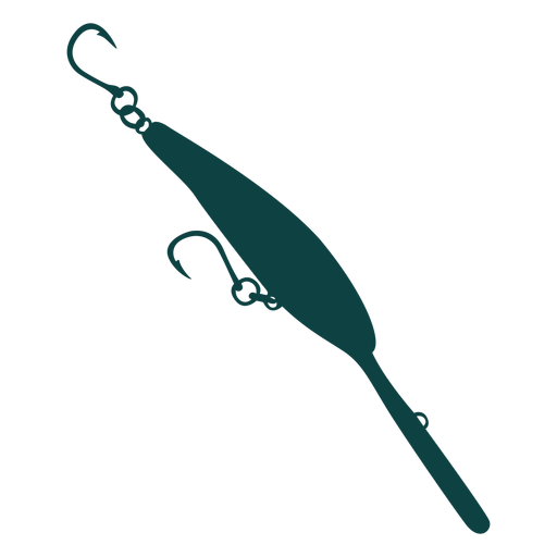 Bait lure two hook silhouette - Transparent PNG & SVG vector file