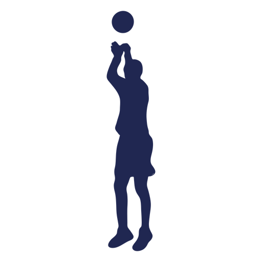 Basketball jump shot ball silhouette