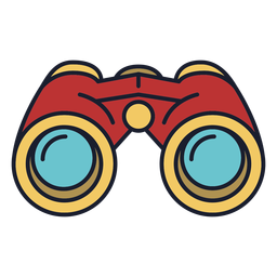 Fernglas bunten Symbolstrich PNG-Design