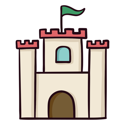 Castle colorful icon stroke PNG Design