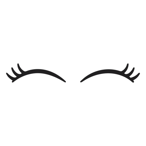 Cat eye lashes stroke PNG Design