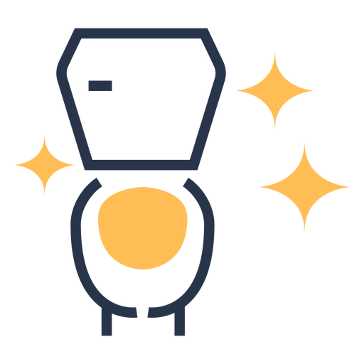 Reinigen Sie das bunte Symbol der Toilette PNG-Design