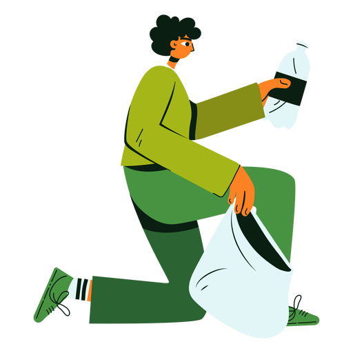 Cleaning character bottle illustration