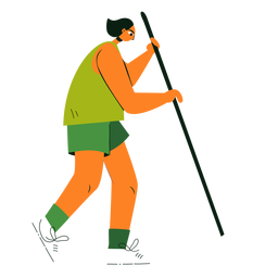 Cleaning character pole illustration PNG Design