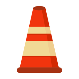 Cone Road Block Colorful Flat Transparent PNG & SVG Vector