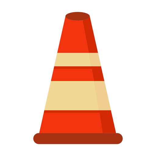 Bloqueio de estrada em cone plano colorido Desenho PNG