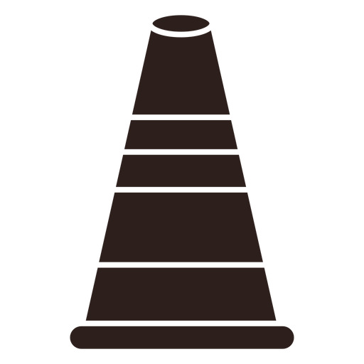 Cone street marker flat silhouette PNG Design