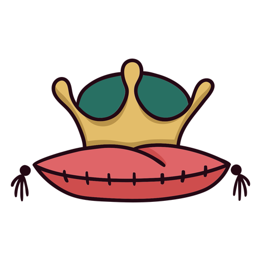 Crown pillow colorful icon stroke PNG Design