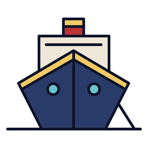 Trazo de icono colorido de barco de crucero Diseño PNG