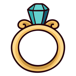 Diamond Ring Colorful Icon Stroke PNG & SVG Design For T-Shirts