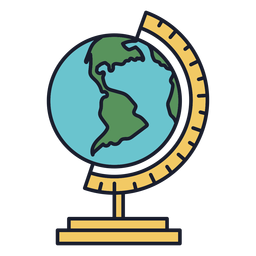 Bunter Symbolstrich der Erdkugel PNG-Design