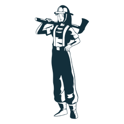 Ilustración de hacha de bombero femenino Diseño PNG